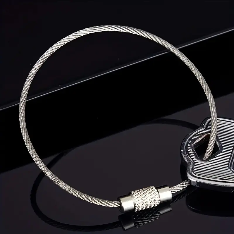 Stainless Steel Wire Key, Steel Ring Adjustment, Open Circular Hanging Tag Ring, Flexible Label Ring, Steel Wire Ring