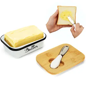 Butter Dish with Lid for Countertop | Large Butter Container with Double Silicone Design | Includes Butter Knife | Keeps Butter Soft & Ready to Spread | Practical Kitchen Organizer and Holiday Gift for Christmas & Family