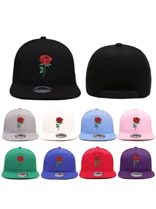 Unisex Flower Printing Flat Brim Baseball Cap, Adjustable Flat Edge Hat for Men and Women, Stylish Street Hip Hop Cap for All Seasons