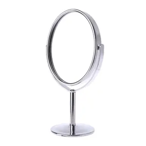 Double-sided makeup mirror for beauty cosmetics with a normal stand