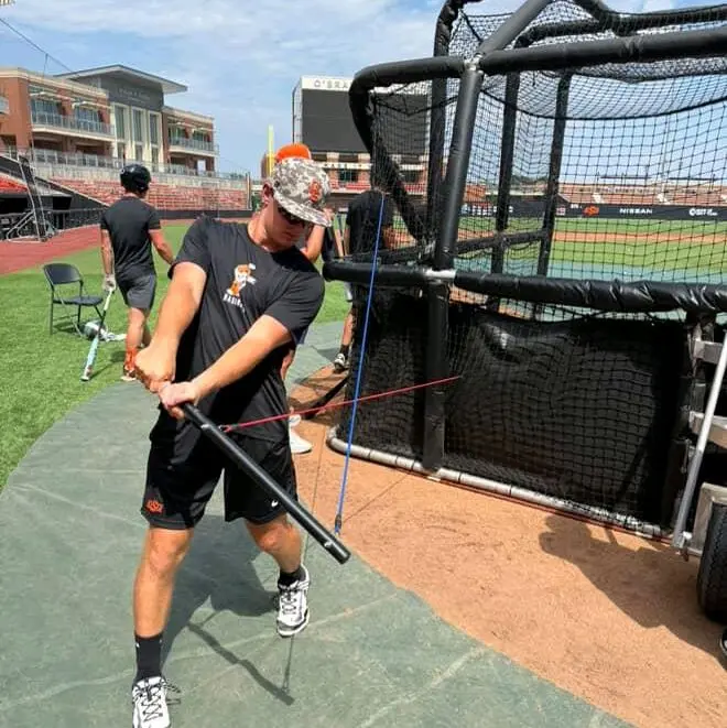 Power Swing Resistance Bat Trainer – Baseball & Softball Swing Trainer for Bat Speed, Forearm Strength & Swing Path | At-Home Batting Practice Tool for Youth, Little League, Travel Ball & Softball Hitters, No Cage Needed