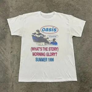 Vtg Oasis Loch Lomond Knebworth Tour 1996 Unisex White T-shirt, Size S-5XL