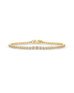 14K Gold Plated Graduated CZ Tennis Bracelet For Women Shiny Round Simulated Diamond Bezel Set Statement Bracelet Luxury Bridal Jewelry Perfect For Wedding Anniversary Party Gift