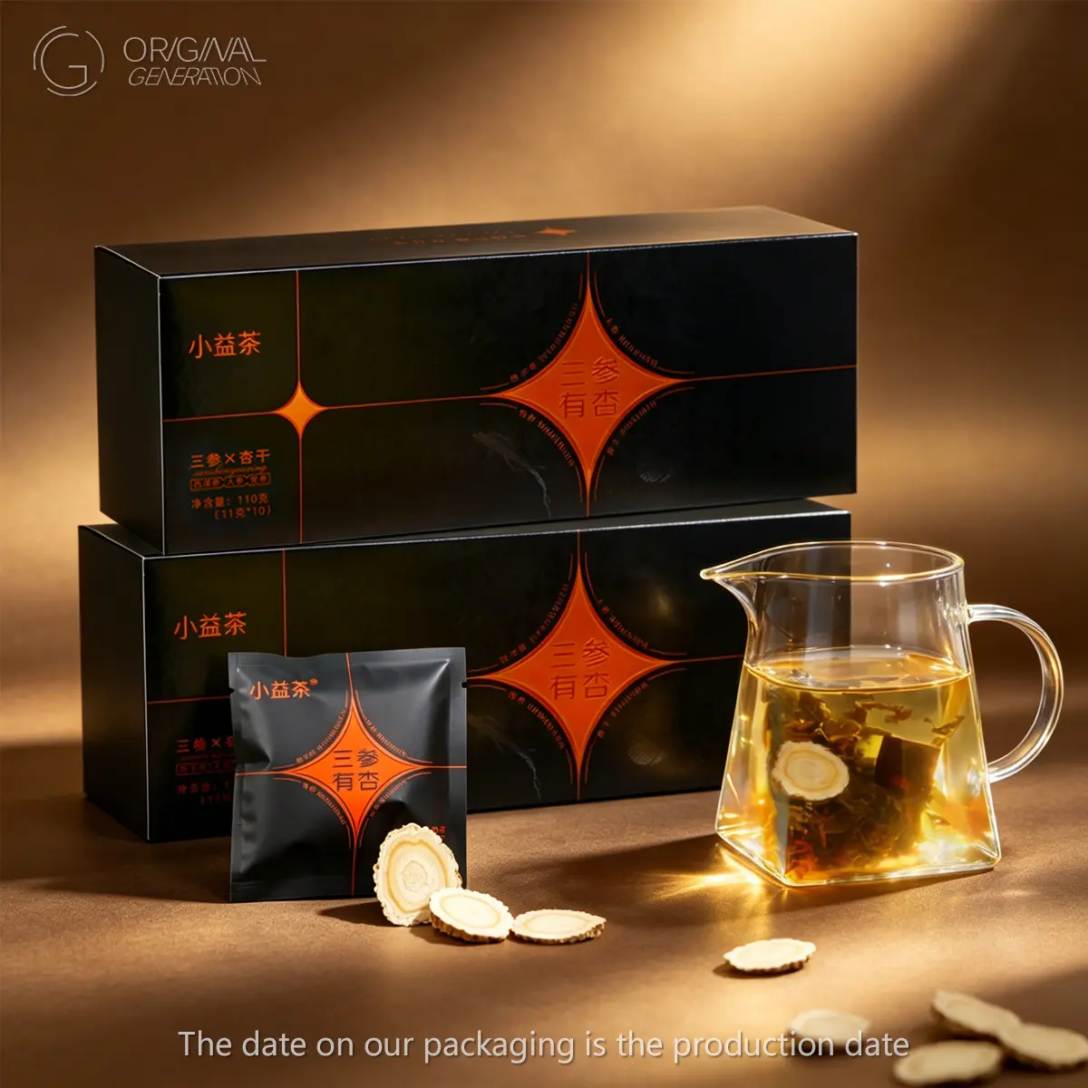 Bogo Triple Ginseng  Apricot Tea 113g (11.3g*10pac) ×2  American Ginseng, Codonopsis,Ginseng, Apricot