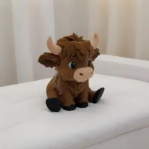 Cute Highland Cow Statue Decoration, Durable Plastic Office Pet Ornament, Perfect for Farmhouse Aesthetic Lovers, Ideal for Birthdays & Housewarming