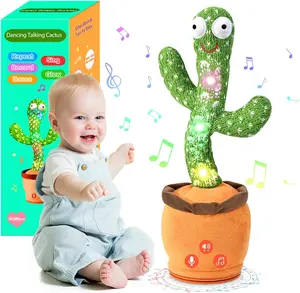 Dancing Talking Cactus Baby Sound Toy - Mimics, Records, Repeats What You Say, 120 English Songs - Gifts for 0-18 Months Infants, Toddler Boys & Girls