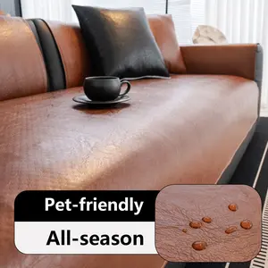 Waterproof Leather Sofa Cushion, All-Season Use, Non-Slip Seat Pad, High-End Leather Couch Cover, Suitable for Bedroom, Office, Living Room