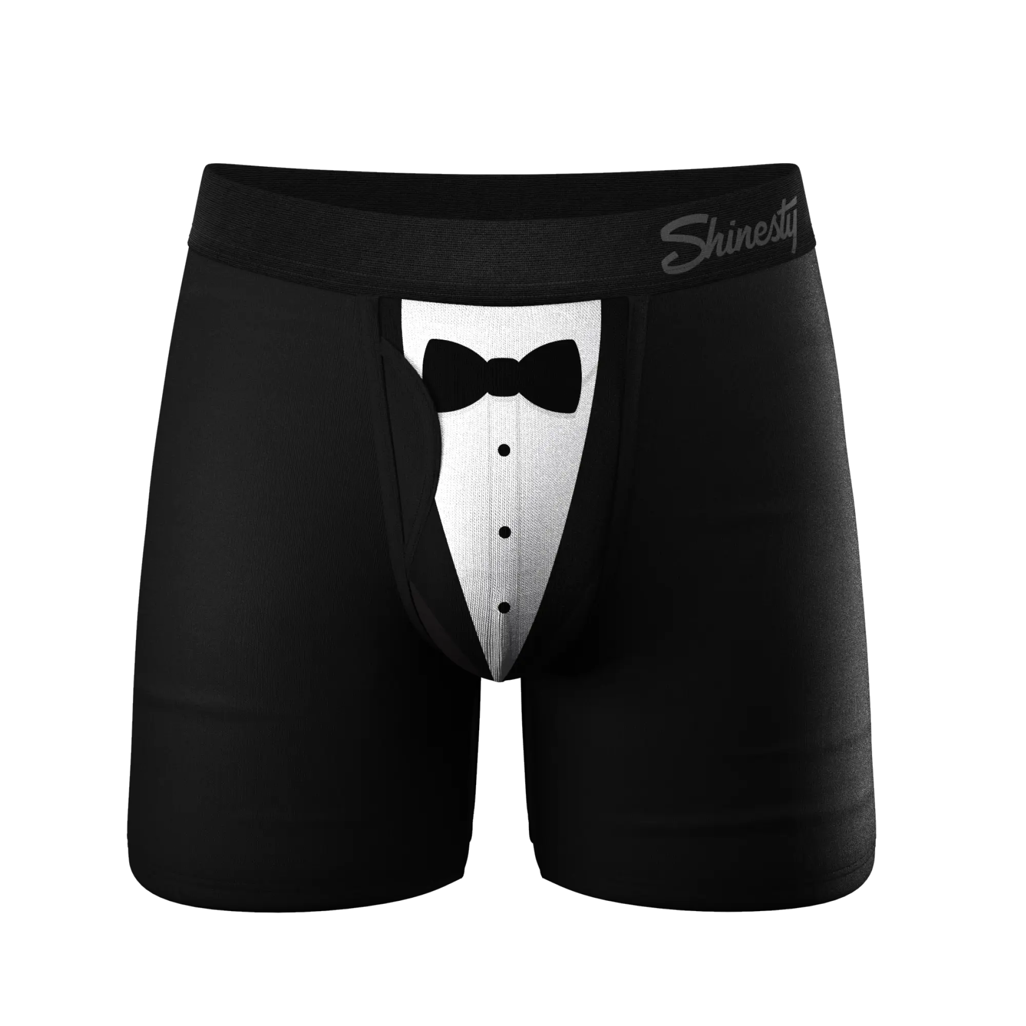 The 009 | Shinesty Black Tuxedo Ball Hammock® Pouch Underwear With Fly