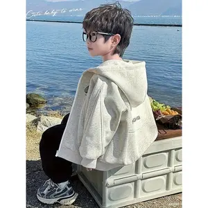 1pc Boys' Hooded Zip-Up Jacket - Casual Long Sleeve Zipper Coat with Pockets, All-Season Outdoor & Everyday Outerwear, Regular Fit for Boys Ages 3-12, Hooded Jacket For Boys, Durable Kids Wear