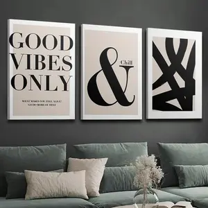 3-piece framed canvas poster set - Modern minimalist wall art prints - Wall art, canvas wall art, art wall decoration gift, for bedroom, office, living room, cafe, bar, aesthetic wall decoration, home and dormitory decoration - Perfect gift for Christmas,