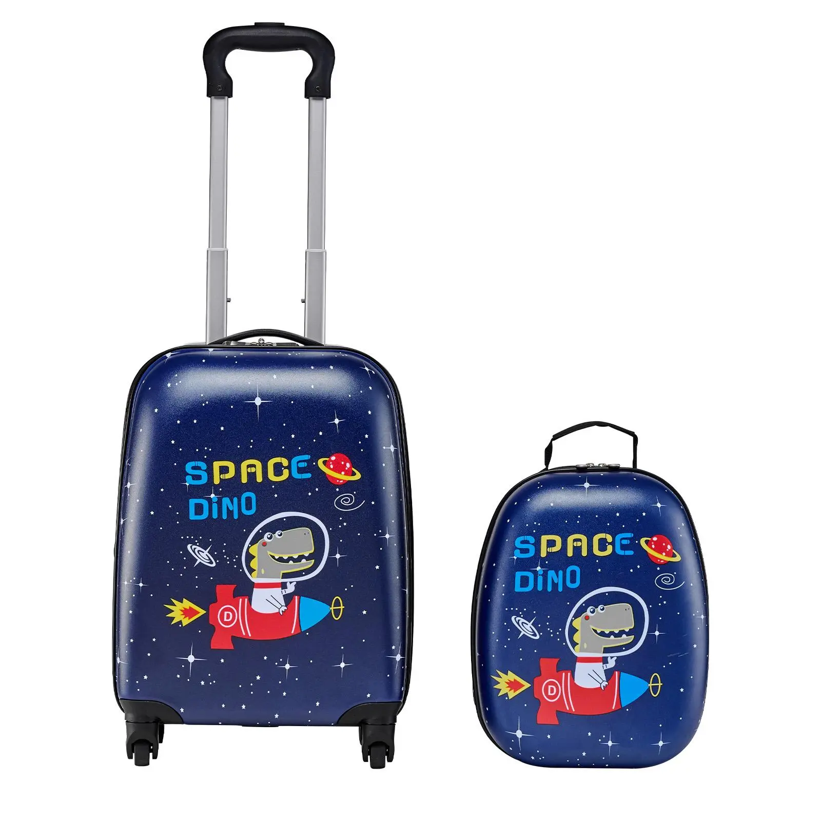 【SummerFinds】VEVOR Kids Luggage Set, 2 Piece, 18 Inch Hardside Rolling Wheels Suitcase with Hard-Shell Backpack, Dinosaur Kids Carry on Luggage Set, Holiday Birthday Gift for Girls & Boys, Airline Approved