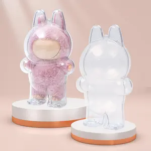Clear Display Case for LaBUBU - Keychain Included, Fits Standing Poses (1 Pcs, Doll Not Included)-DBY