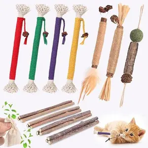 Cat Toys Cat Chew Toys, Silvervine Sticks Catnip Rope Toys for Cats Teeth Cleaning, Kitten Dental Care, Kitty for Indoor Cats Increase Appetite,Enhances Oral & Dental Health (20 Pack) tiktokshopspringglowup