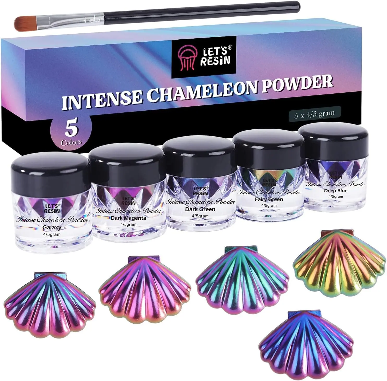 Mica Powder,Intense Chameleon Powder, Ultra Fine Colorshift Mica Powder for Epoxy Resin Crafts/Tumblers, Chrome Pigment Powder for Chameleon Nail Art/Paints/Soap Making - LET'S RESIN