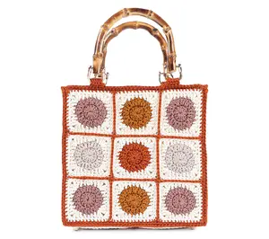 Jelavu Dottie Bamboo Top Handle Crochet Bag Jelavu Dottie Bamboo Top Handle Crochet Bag