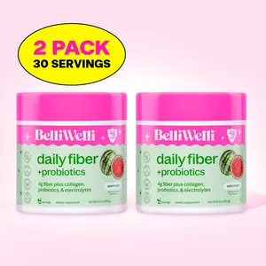 BelliWelli Daily Fiber + Probiotics - Watermelon - 2 pack