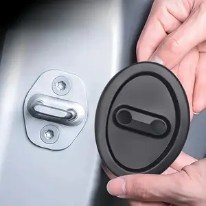 4 Piece Set Silicone Door Latch Cover, Universal Self-Adhesive Lock Protector, Car Decoration and Protection, Fits Most Vehicles, Truck Accessories, Automotive Accessories