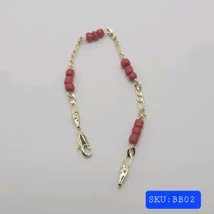 Evil Eye Protection Bracelet Red Laminated-Gold 6 Inches Adjustable for Small Kids Babies Stylish Protective Accessory Comfortable Fit Versatile Design