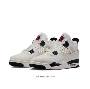 Fresh Off-White/Sail Mid-Top Shoes, Retro Basketball Design with Black and Red Highlights, Featuring a Minimalist Neutral Vibe, Breathable Construction