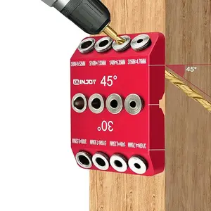 1PCS Aluminum alloy 30/45/90 degree angle drilling locator, straight hole and angled hole drilling guide clamp, DIY woodworking tool.