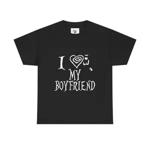 I Love My Boyfriend Heavy Cotton Tee, Cute Couple Gift, Relationship Shirt, Valentine's Day Gift, Casual Love Tee