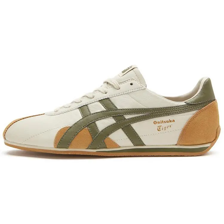 Onitsuka Tiger ASICS Runspark Beige Olive Green Mustard Yellow Versatile Comfort Casual Running Shoes Unisex 1183B480-200