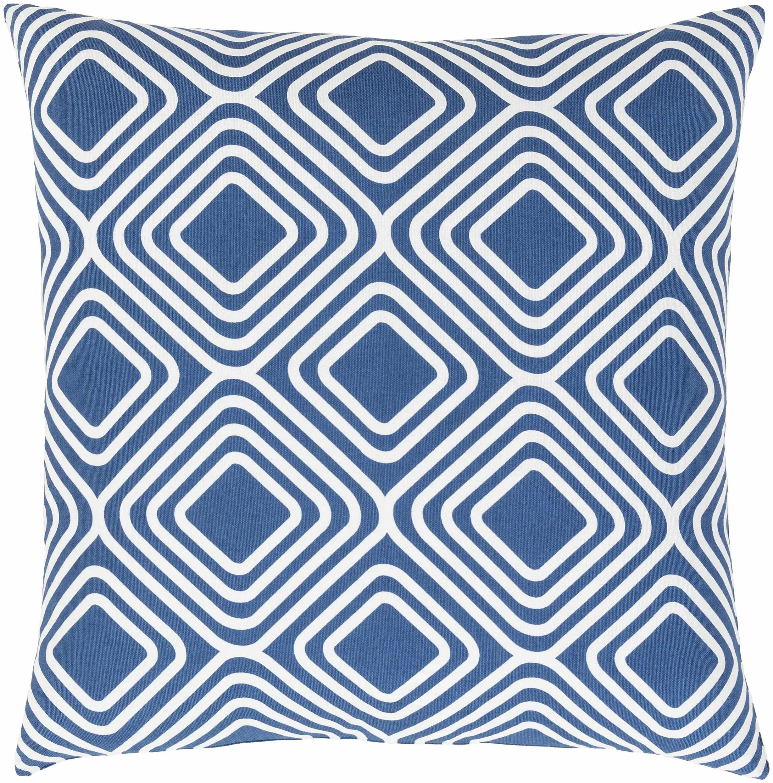 Bonnyrigg Blue Modern Abstract Geometric Interlocking Patterns Diamond Accent Pillow - Indoor Room Decor Standard Pillow, Clearance, Home