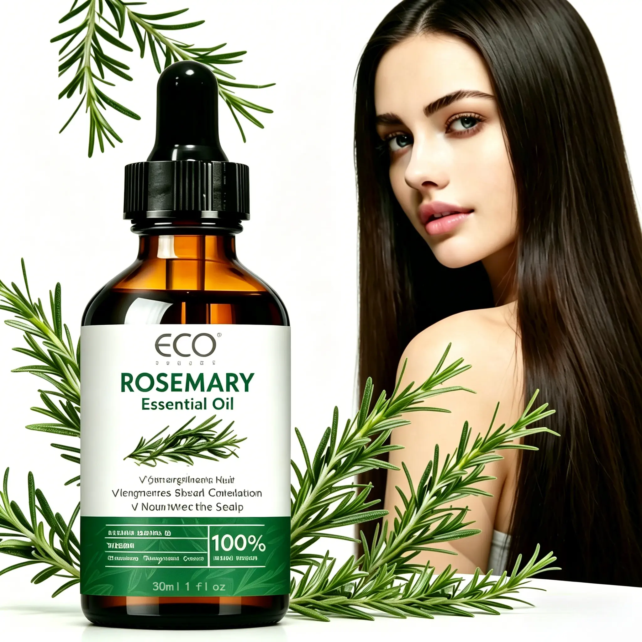Organic Rosemary Essential Oil 30/60ml | Vitality Boosting Hair and Skin Oil for Scalp, Nourishing, Strengthening & Hydrating for All Hair Types sohochic