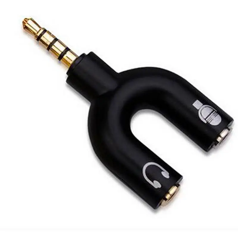 U Shape 3.5mm Y Headset Adapter Kit Jack Splitter for Audio Headphone and MIC