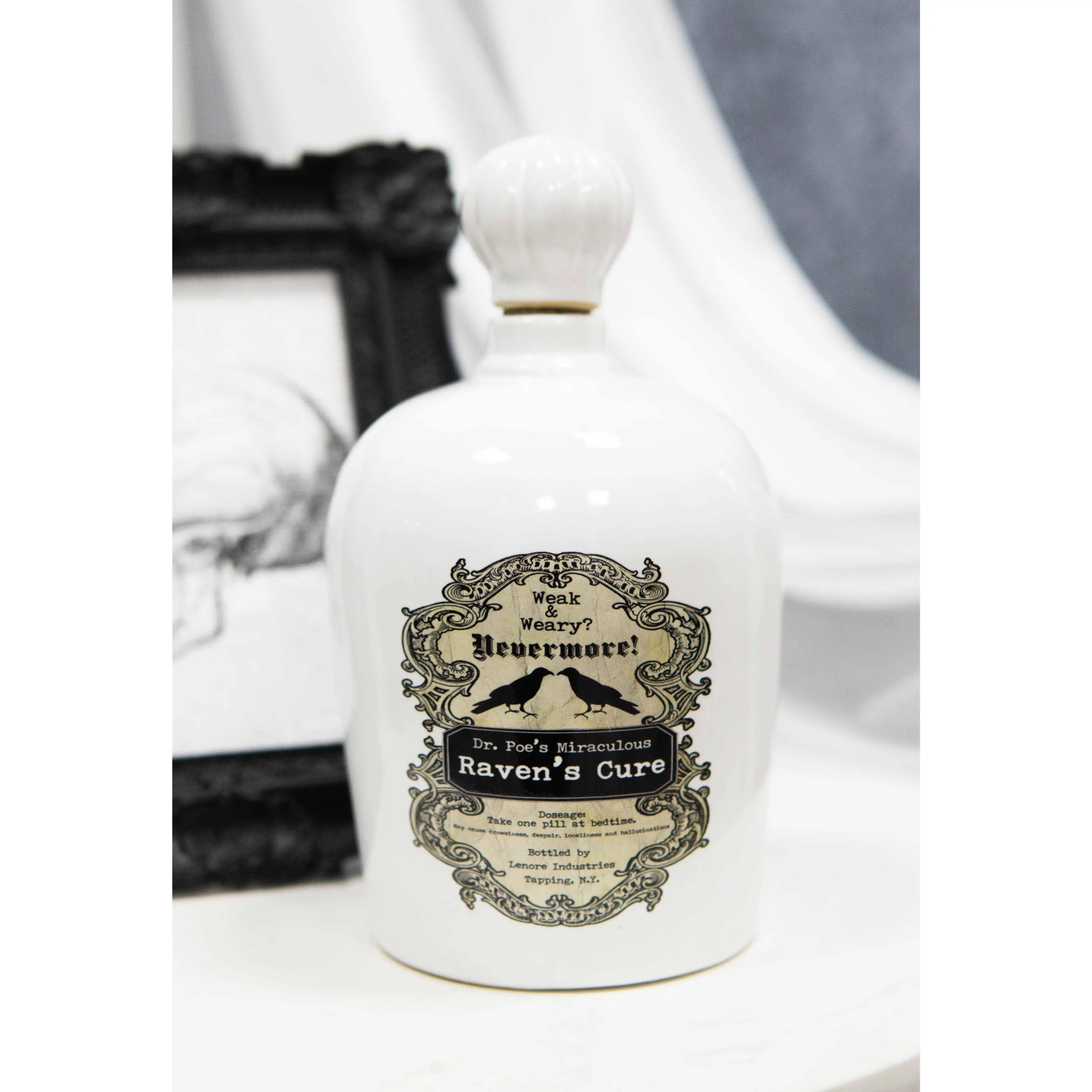 Ceramic Witchcraft Mad Doctor Nevermore Ravens Cure Dr Poe Miracle Potion Bottle
