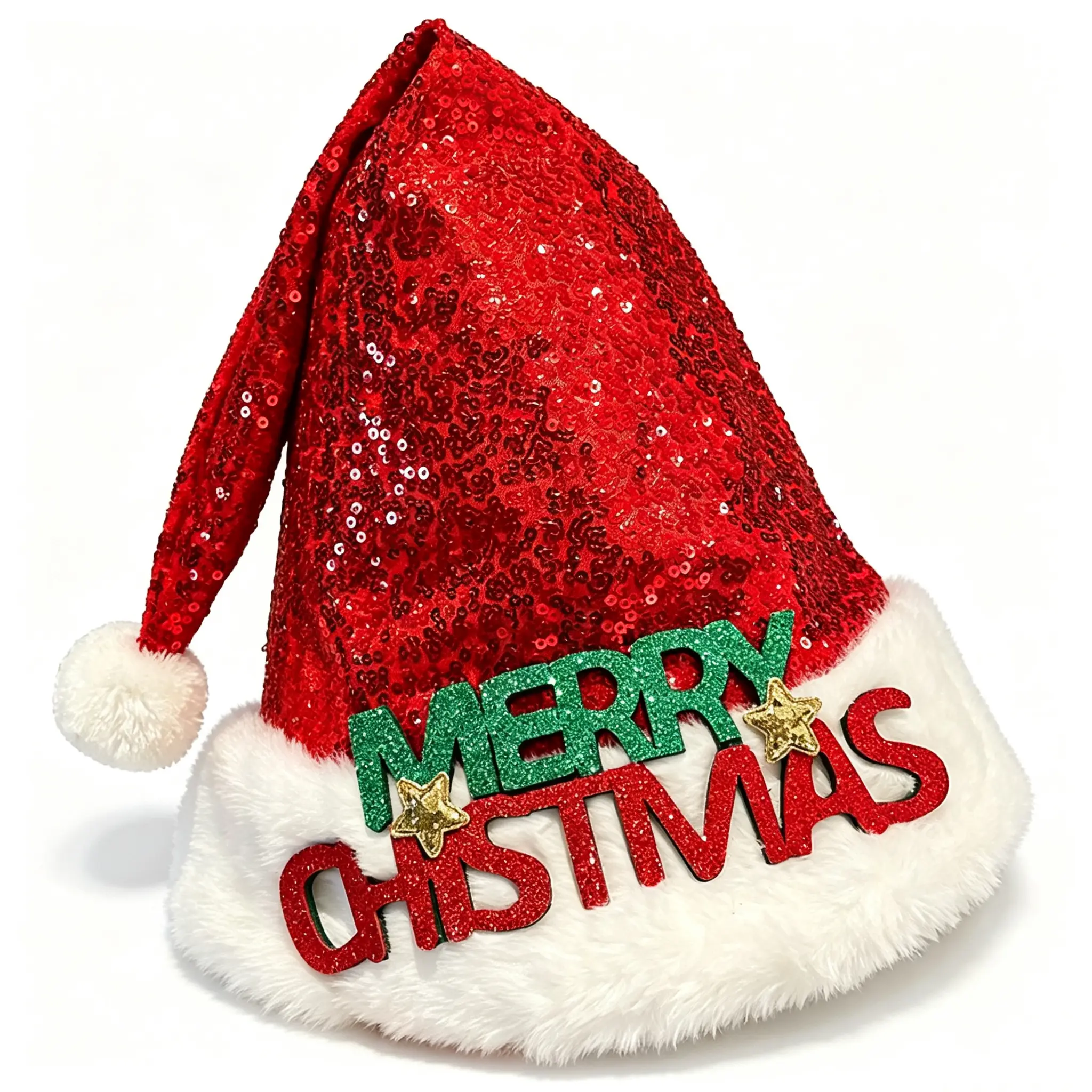 1pc Adorable Knitted Santa Hat with Pompom - Beanies for Women And Men - Soft, Warm, And Festive Christmas Gift And Party Decoration