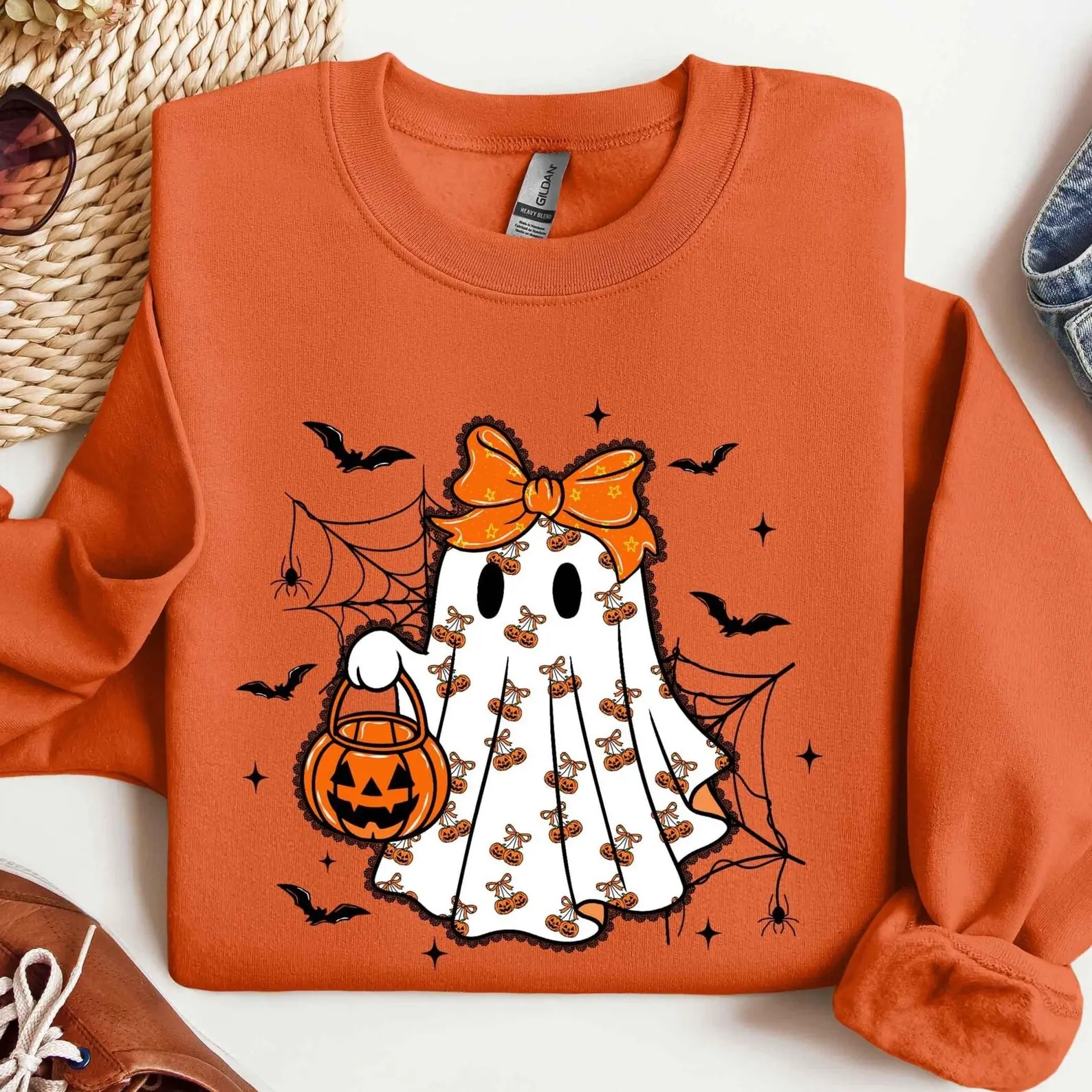 Ghost Santa Christmas Sweatshirt, Christmas Ghost Gift, Holiday Gift, Xmas Gift, Christmas Sweatshirt, Halloween Ghost Sweatshirt