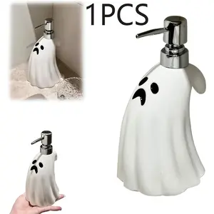 1/2count Spooky Ghost Soap Dispenser, Versatile White Ghost Soap Dispenser, Ceramic Liquid Soap Dispenser, Refillable Liquid Hand Lotion Bottle for Bathroom Bedroom Kitchen Halloween Decorate