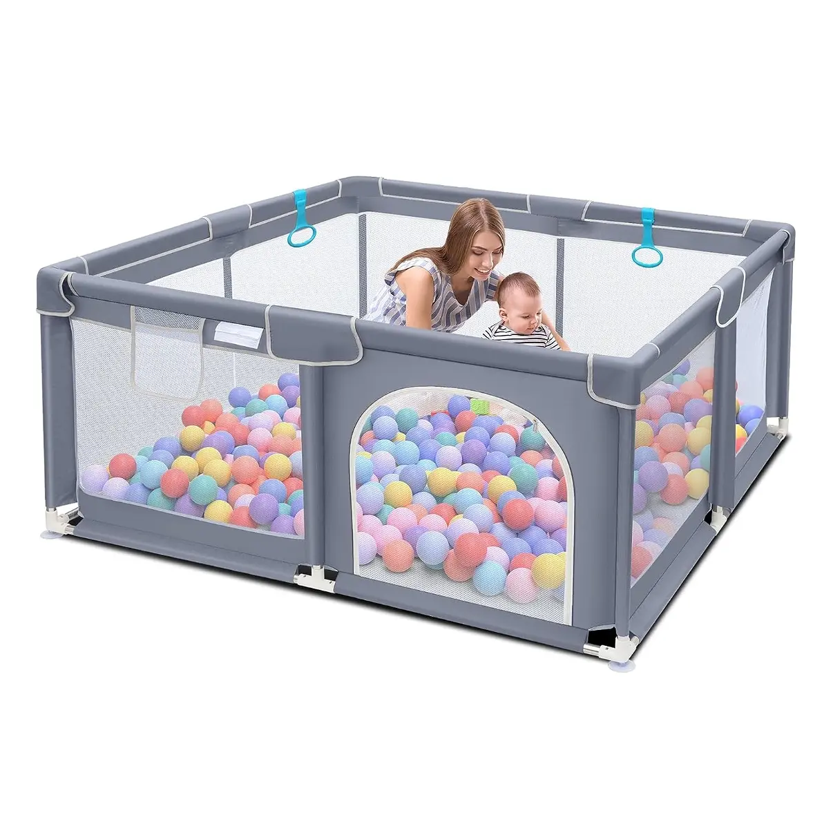 Baby Playpen, Indoor and Outdoor Playard, Play Pens for Kid Activity Center, Sturdy Safety Baby Fence with Breathable Mesh for Toddler playpen
