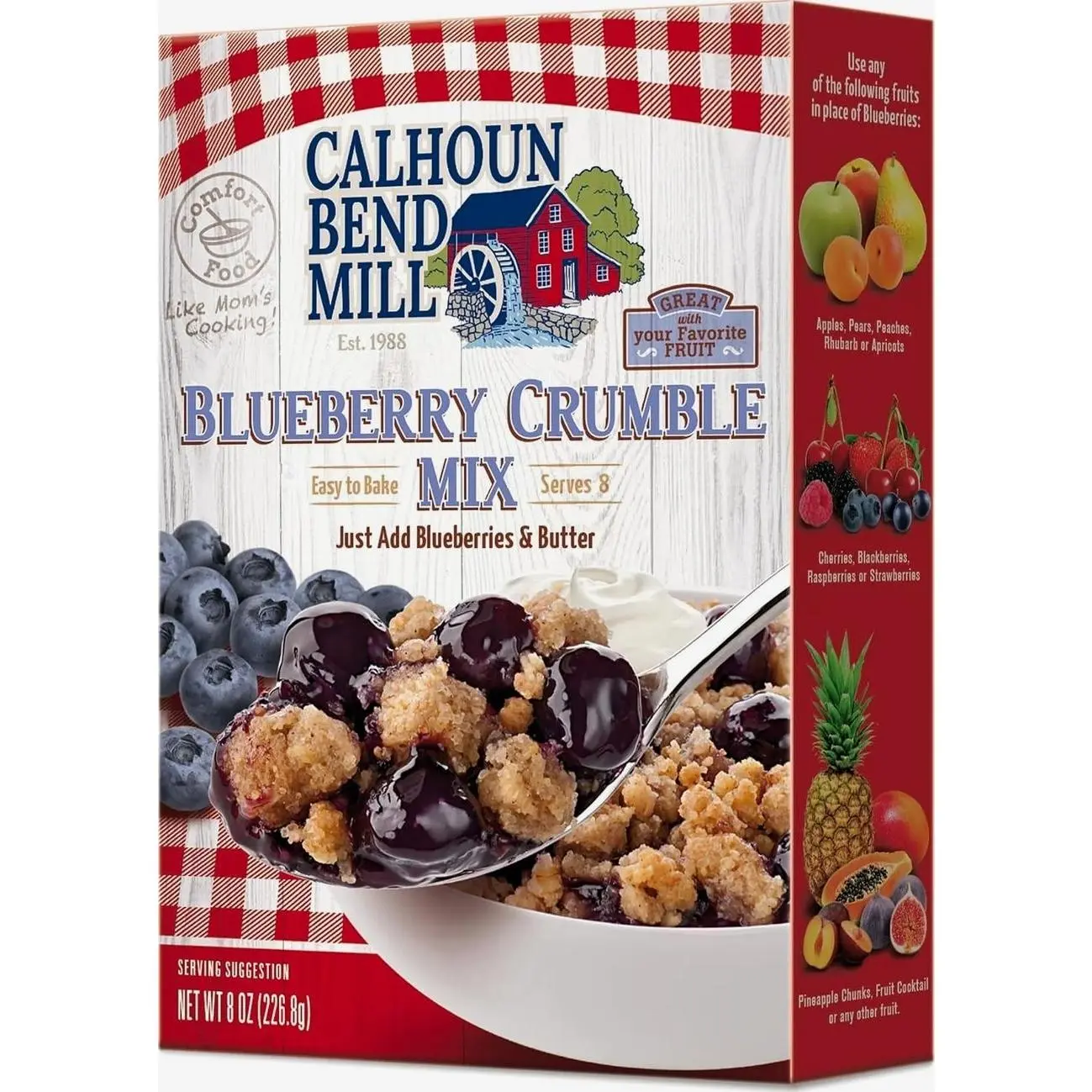 Calhoun Bend Mill Blueberry Crumble Mix | Delicious Easy to Make Crumble Dessert | Perfect for Blueberries or Your Favorite Fruits | Classic Dessert | Ideal for Baking Enthusiasts - 8 Oz (Pack of 1)