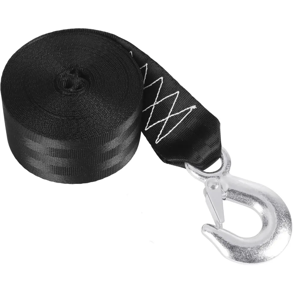 2" X 20ft Winch Strap with Hook, 10000 lbs Winch Strap, Tow Strap For Boat, ATV, Trailer, Wave Runner, Jet Ski