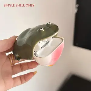 Creative Ugly Cute Frog Earphone Case, Compatible with Apple Earphones, Fun Prank Protector for AirPods Pro Pro2 Pro3 Pro4, Single Shell Only, Headphone Accessories