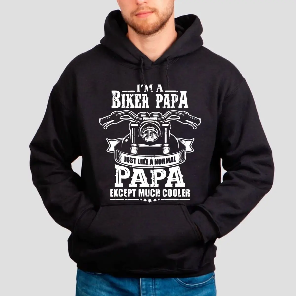 I'm A Biker Papa Just Like A Normal Papa But Cooler Hoodie, Grandpa Biker Sweatshirt, Motorcycle Tshirt, Fathers Day, Unisex Sweater Pullover Tee
