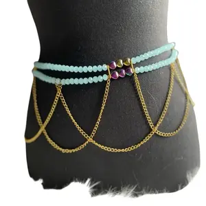 African Waist Beads - Handcrafted Elastic String, Adjustable Length, Vibrant Beads for Elegant Accessory, One Size Fits Up to 3X