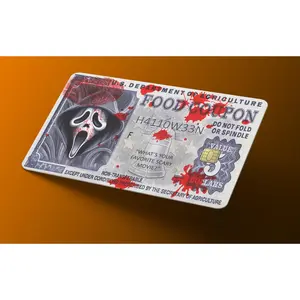 Funny Food Coupon Halloween Ghost Credit Card Wrap