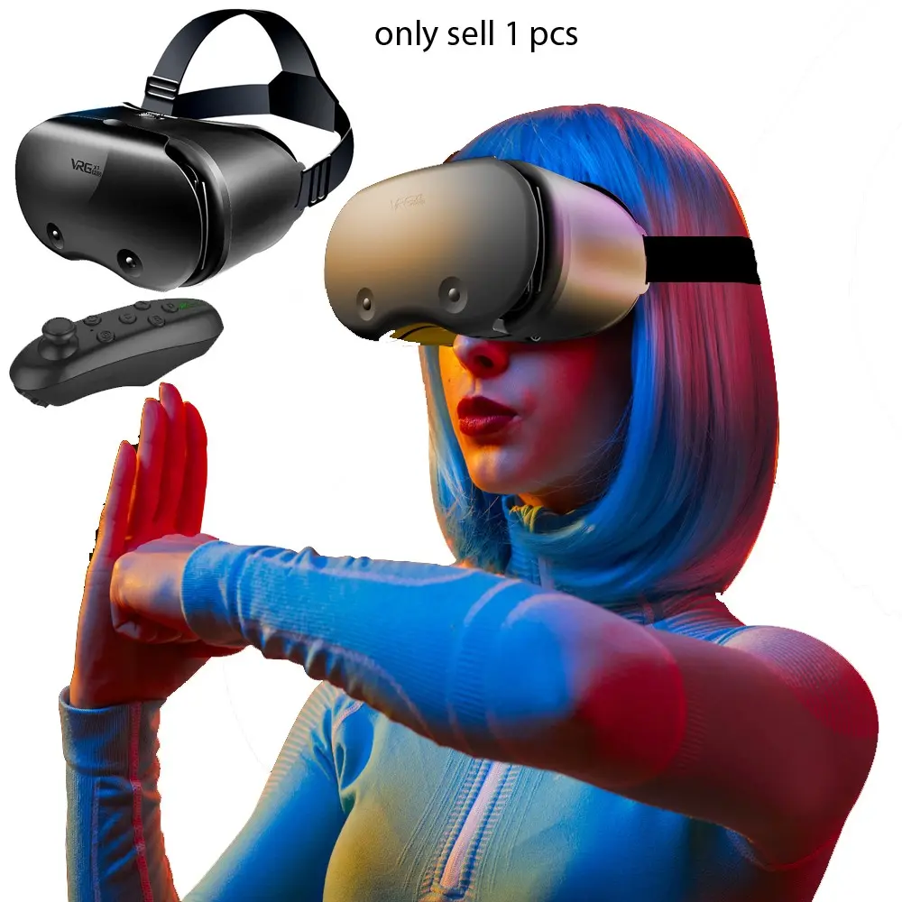 VRG Pro X7 VR Glasses, 3D Virtual Reality Headset Goggles Helmet, Cell Mobile Smart Phone VR Glasses for iPhone Android Smartphone Lenses Device Viar Video Game