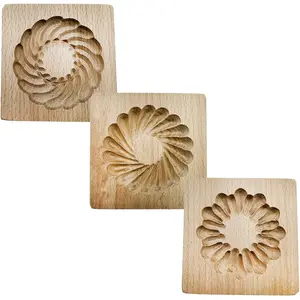 Wooden Cookie Biscuit Mold, 3D Baking Mold, Embossing Craft Decorating Baking Tool, Suitable for Halloween Thanksgiving Christmas Kitchen DIY