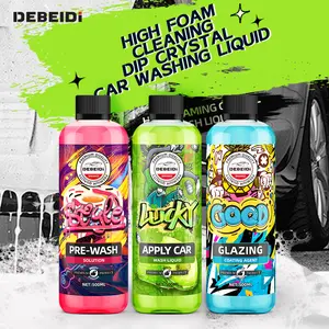DEBEIDI 3-Step Car Wash Liquid Set, 500ML Each – Pre-Wash Solution, Wash & Shine Car Shampoo, Quick Glazing Coating, High Gloss, Water Repellent, Auto Detailing Cleaning Set