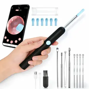 New 6 silicone replacement heads Bluetooth WiFi Visual Ear Spoon, visual cleaner, stainless steel tools