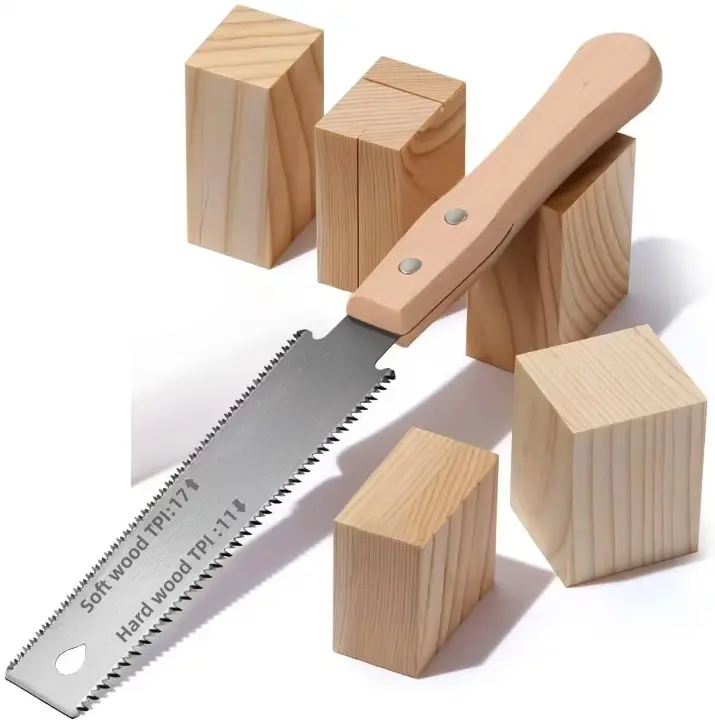 6 Inch Japanese Pull Saw，Hand Saw Woodworking Tools，Wood Handle, Sharp & Lightweight for Woodworking