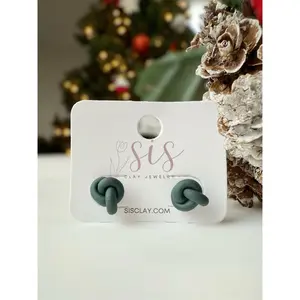 Festive Knotted Stud - Green
