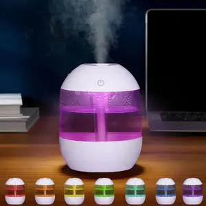USB Powered Air Humidifier, Silent Desktop Humidifier with 7 Color Night Light, Adjustable Mist Humidifier for Home, Bedroom, Office, Cool Mist Humidifiers