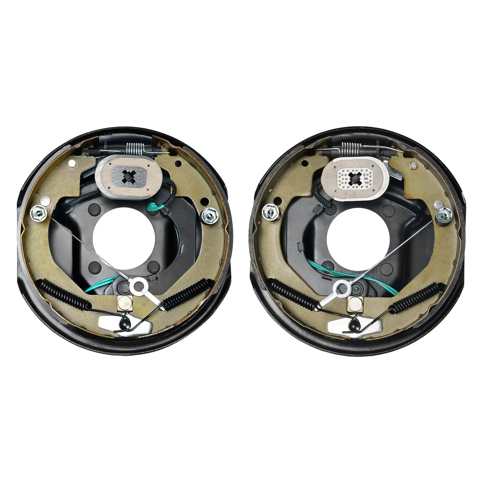 Electric Trailer Brake Assembly 10x2.25 Inch Self-Adjusting Electric Brakes Kit For 3500 Lbs Axle, 4-Hole Mounting, Backing Plates, Right And Left Pair, Vehicle Trailer Brake System Replacement Parts