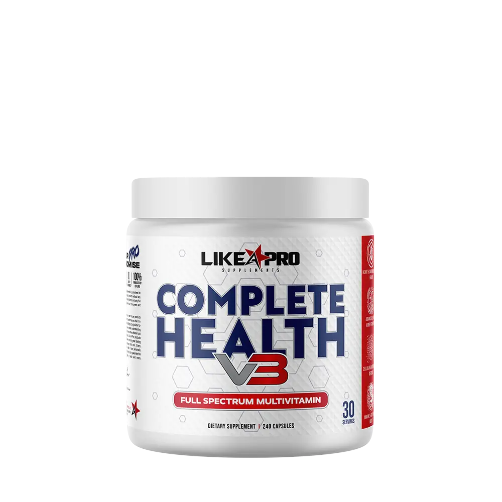 Like A Pro Complete Health Multi Vitamin - Daily Dietary Supplement, Self Care Product with High Vitamin C, Healthy Gut Probiotics for Organ Support, Immune Boost