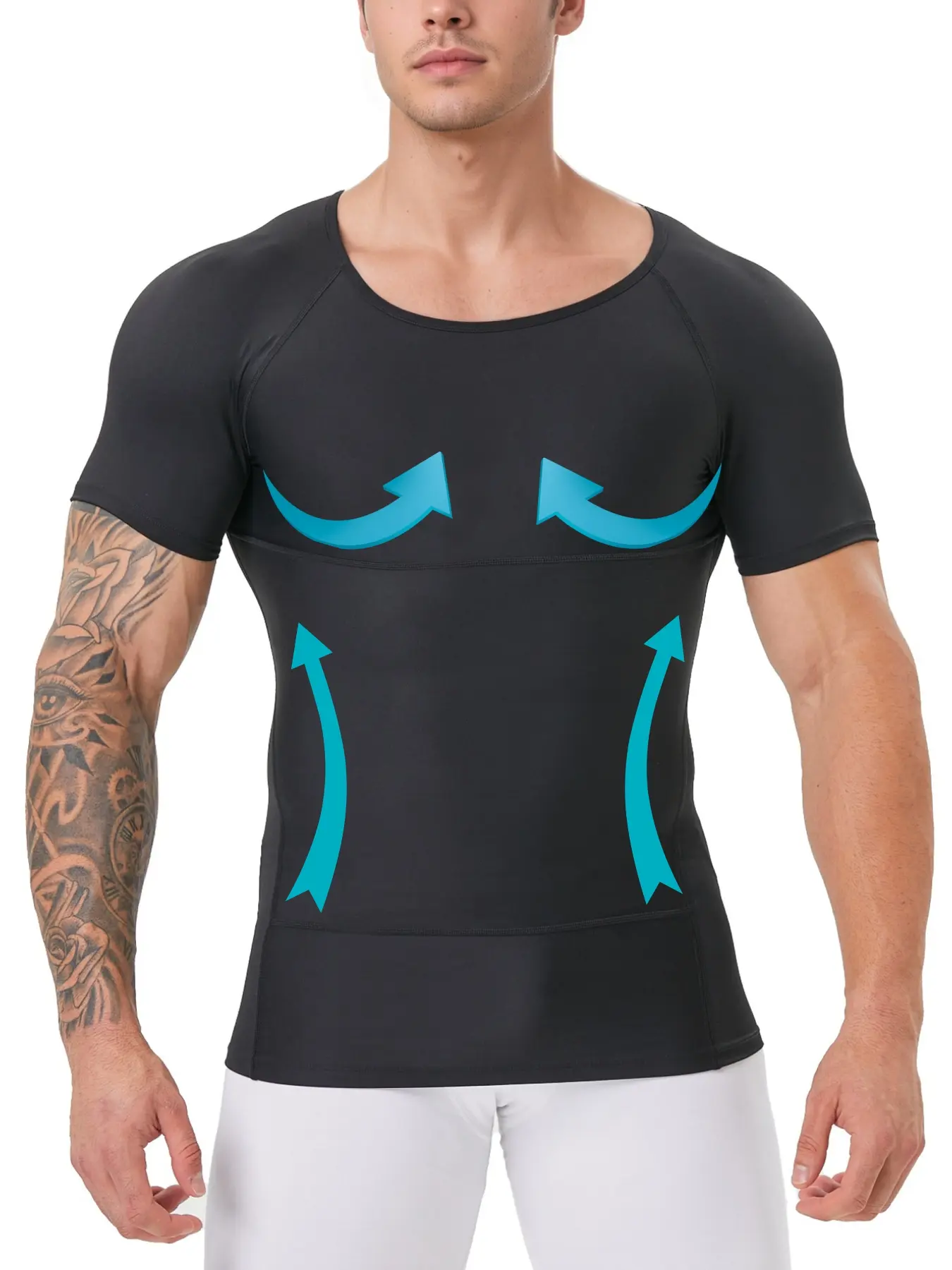 Men's Slimming Hide Belly Fat Compression Breathable Short Sleeve Shirt, Tight-Fitting Chest Binder Abdominal Control Fitness Training Gym Workout Top, Compression Sports Top, Casual Wear Daily Body Shaping T-shirts for Men, tiktok shop deals, fashion